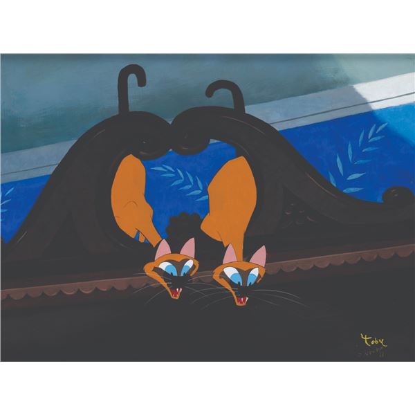 A "Lady and the Tramp" Si and Am Painting by Toby Bluth.