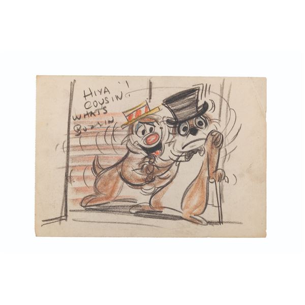 An Original Chip 'n' Dale Storyboard Drawing.