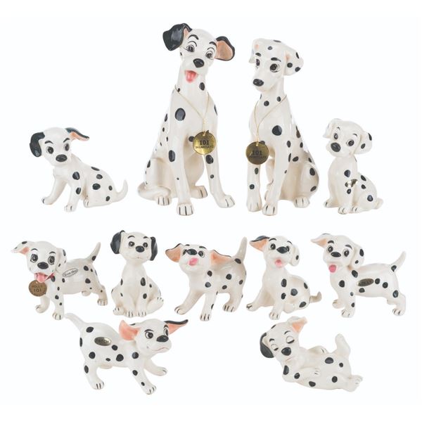 A Collection of "One Hundred and One Dalmatians" Figurines.