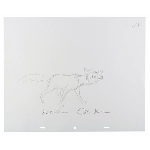 A Frank & Ollie Signed "The Fox and the Hound" Production Drawing.