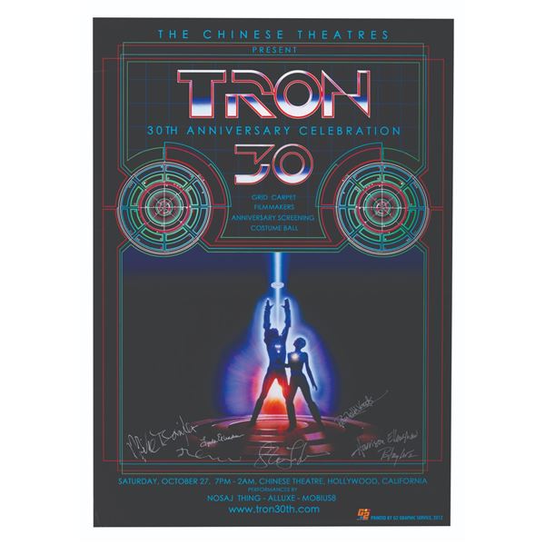 A Multi-Signed "TRON" 30th Anniversary Celebration Poster.