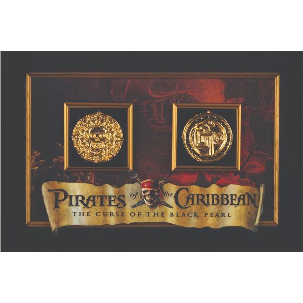 A Framed Pair of "Pirates of the Caribbean" Prop Coins.