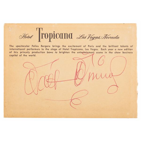 A Walt Disney Signed Hotel Tropicana Postcard.