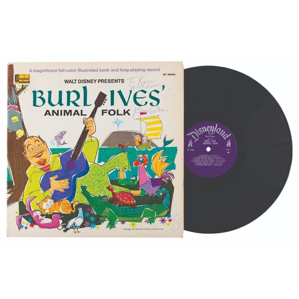 A Signed "Burl Ives' Animal Folk" Illustrated Record.