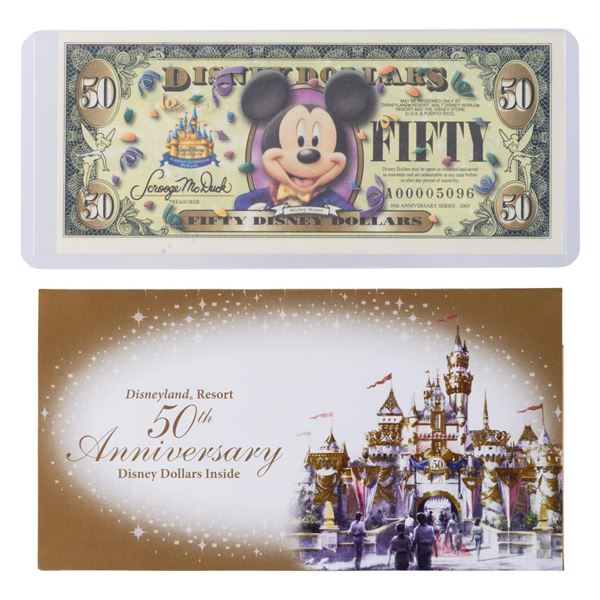 The 2005 Disneyland 50th Anniversary $50 Bill.