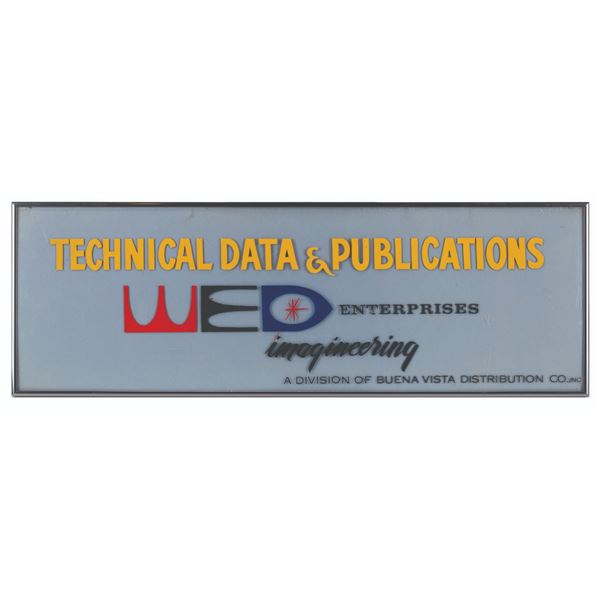 The WED Enterprises Technical Data & Publications Department Sign.