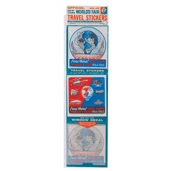 A Set of Official New York World's Fair Travel Stickers.