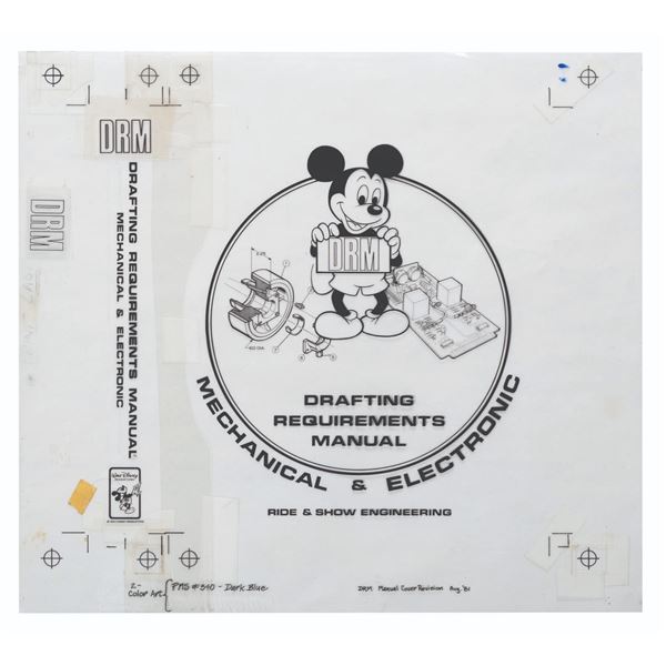 A "Drafting Requirements Manual" Cover Printing Layout Sheet.