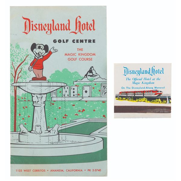 A Disneyland Hotel Matchbook and Golf Scorecard.