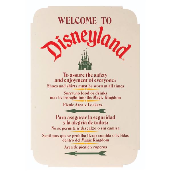 A Disneyland Welcome Sign.