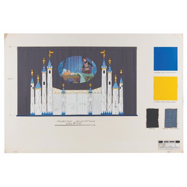 A Disney on Parade Castle Elevation and Design Sample Board.