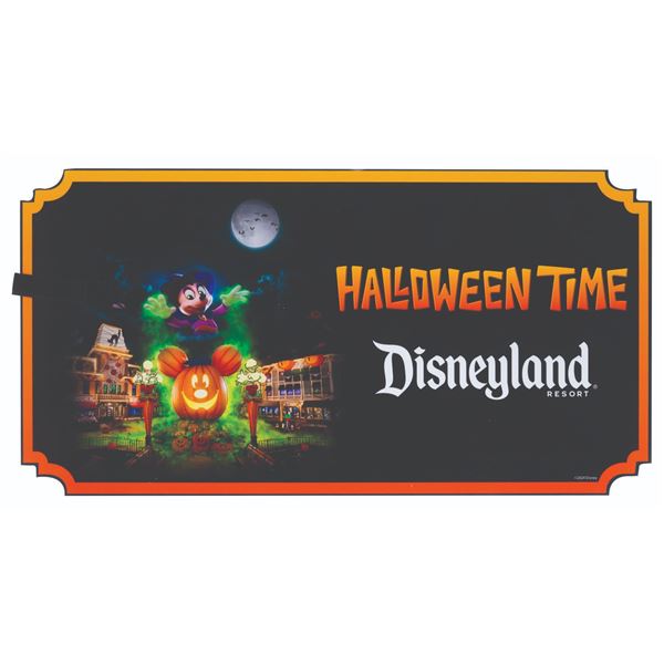 A 2024 Disneyland Resort Halloween Time Sign.