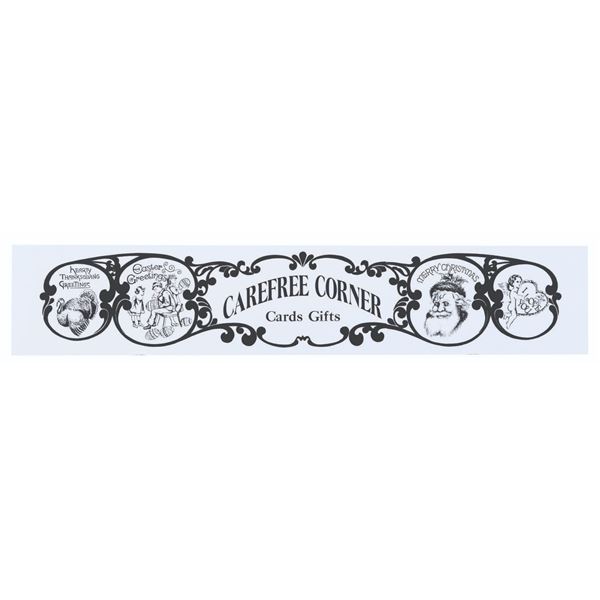 A Carefree Corner Horse-Drawn Street Car Sign.