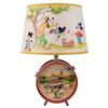 Image 1 : A Disneyland Tin Litho Drum Lamp with Mickey and Friends Lampshade.
