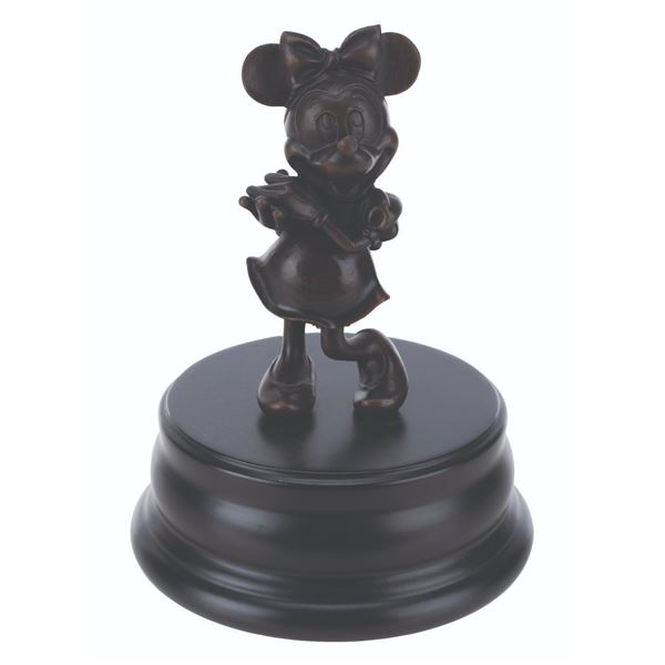 A Disneyland Hub Minnie Mouse Bronze Collectible.