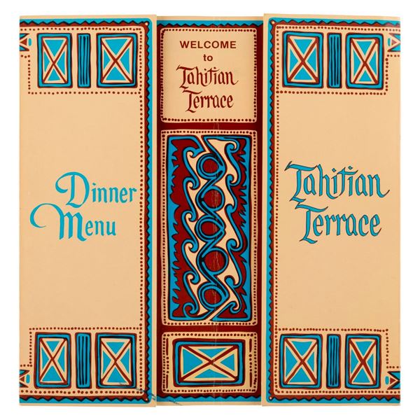A Tahitian Terrace Dinner Menu.
