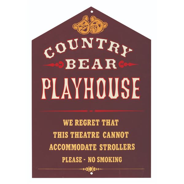 A Country Bear Playhouse Sign.
