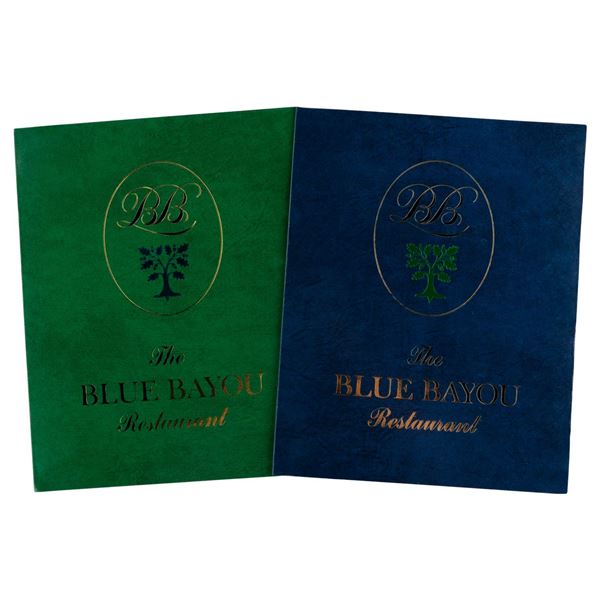 A Pair of Blue Bayou Restaurant Menus.