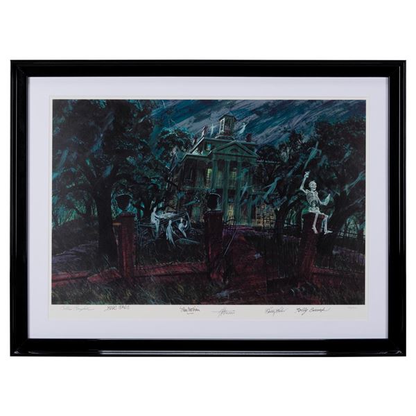 A Multi-Signed Haunted Mansion Print by Collin Campbell.