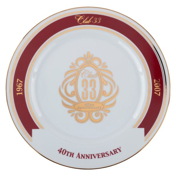 A Club 33 40th Anniversary Commemorative Plate