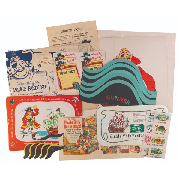 A Chicken of the Sea Pirate Ship Restaurant Party Kit with Extras.