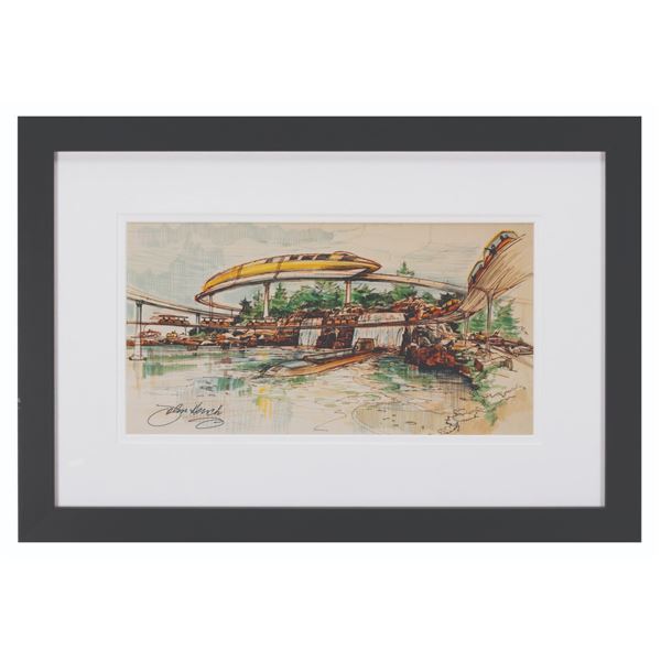 A John Hench Signed Tomorrowland Concept Print.