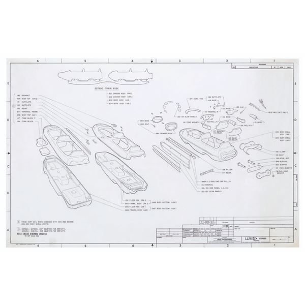 An Original Space Mountain Ride Vehicle Schematic.