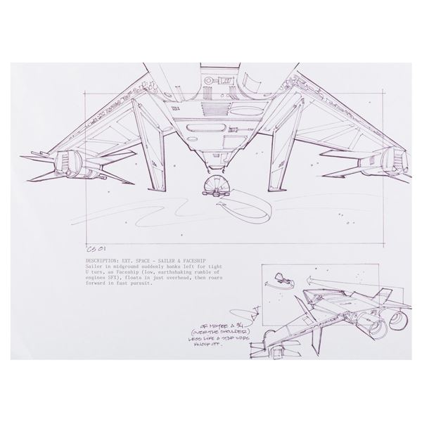 An Original Captain EO Spaceship Storyboard.
