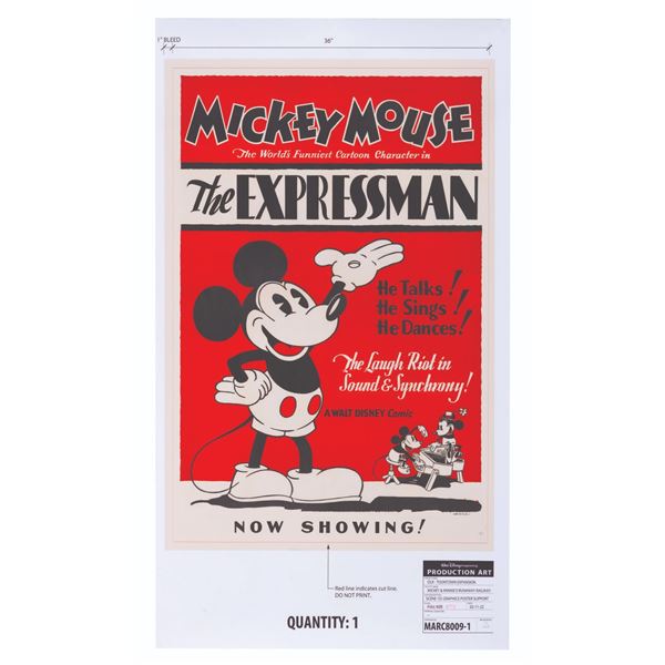 A Mickey Mouse "The Expressman" Production Art Poster.