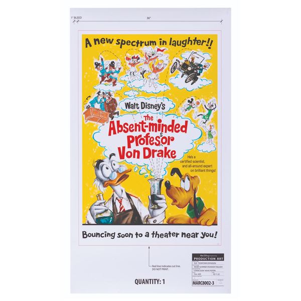 A "The Absent-minded Professor Von Drake" Production Art Poster.