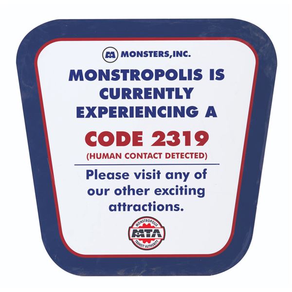 A Monsters Inc. Mike & Sulley to the Rescue! 2319 Closure Sign.