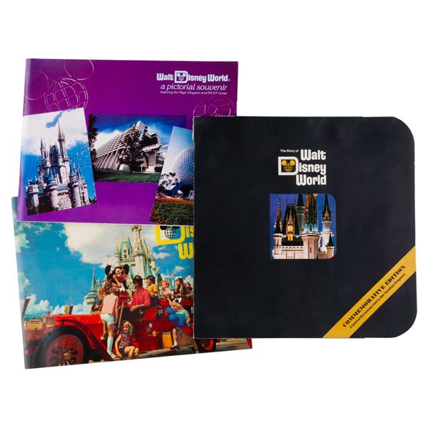 A Trio of Walt Disney World Pictorial Souvenir Books.