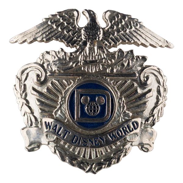 A 1970s Walt Disney World Security Hat Badge.