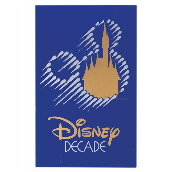 A Walt Disney World Disney Decade Sign.