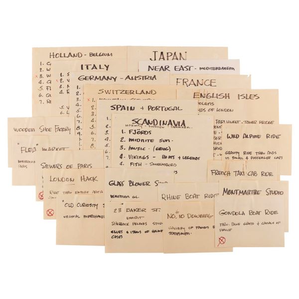 A Collection of Bill Martin's Disneyland International Land Notes.