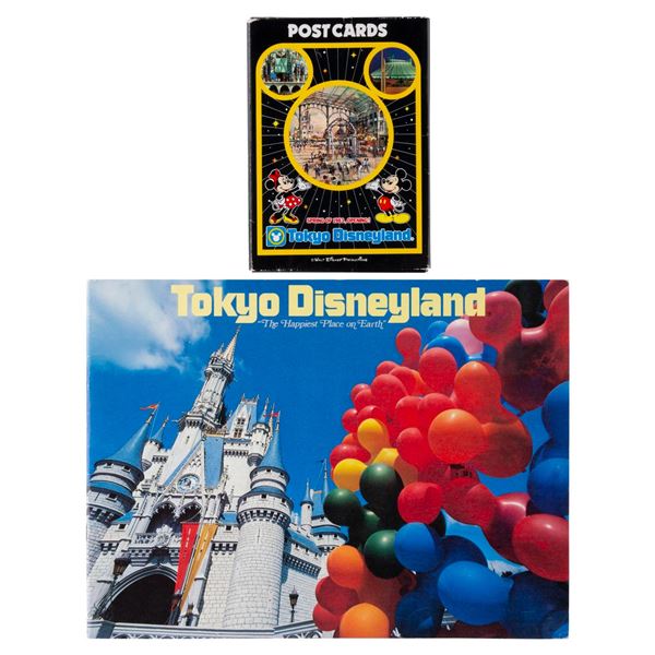 A Tokyo Disneyland Pre-Opening Booklet and Postcards Set.