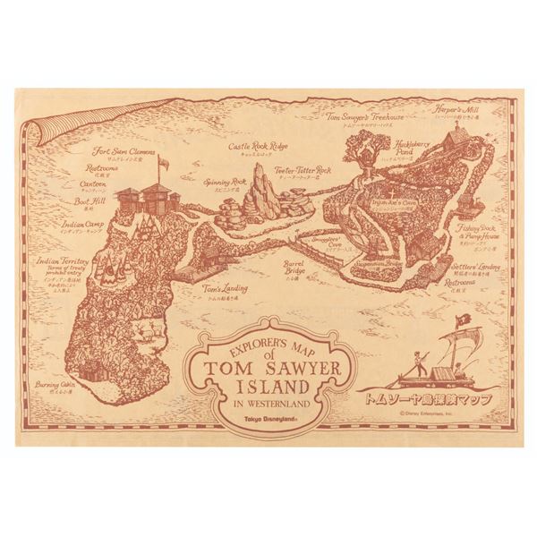 A Tokyo Disneyland Explorer's Map of Tom Sawyer Island.
