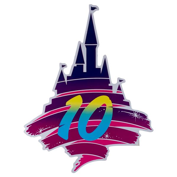 A Tokyo Disneyland 10th Anniversary Sign.