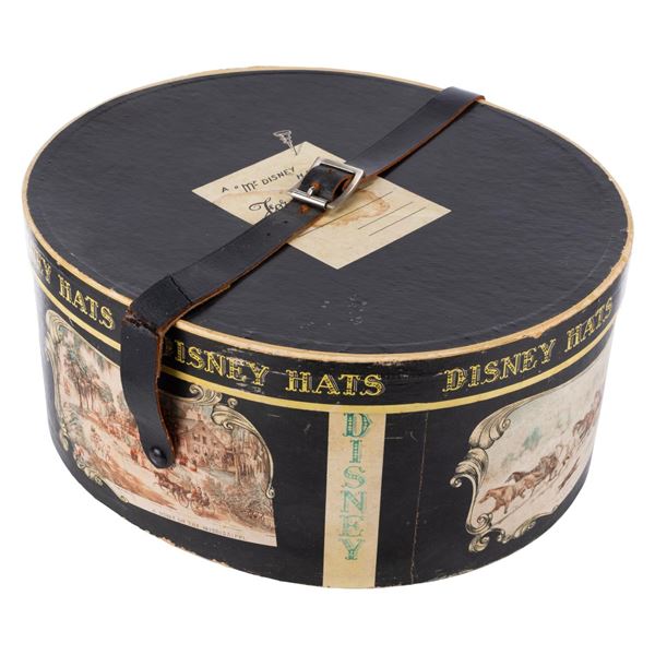 A "Disney" Hatbox with Leather Strap.
