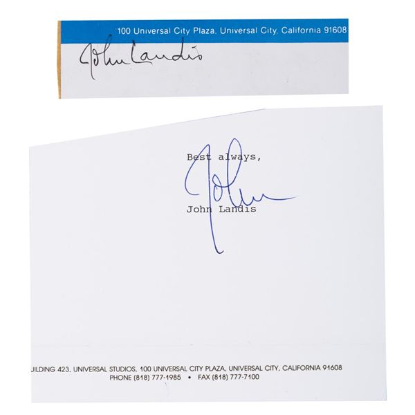 A Pair of John Landis Signatures.