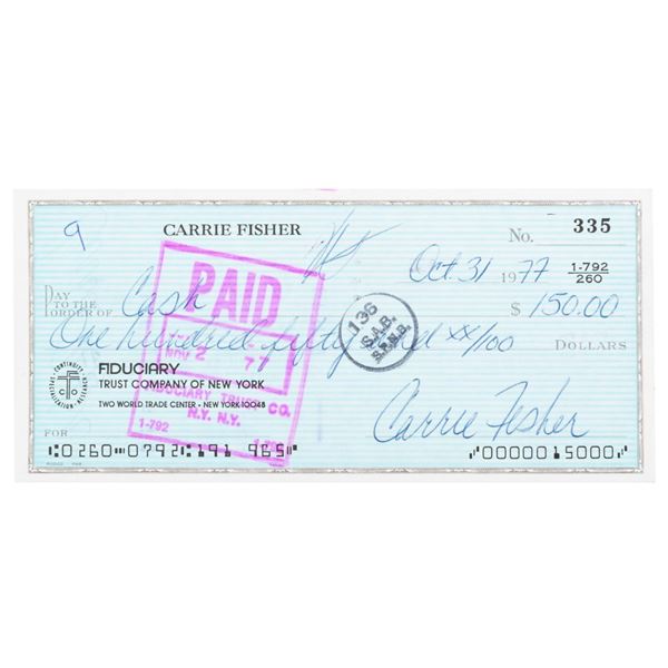 A Carrie Fisher Check Signed on Halloween.