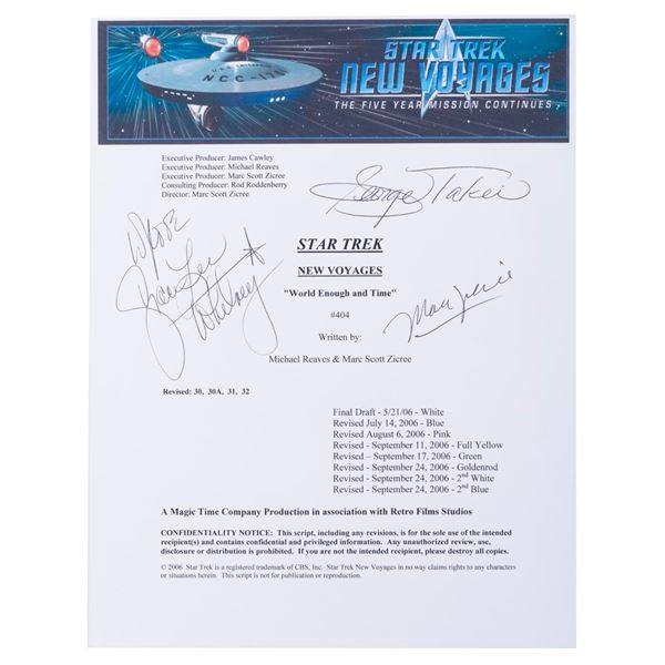 A Multi-Signed "Star Trek: New Voyages" Script Cover.