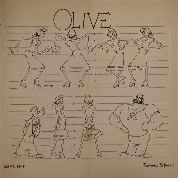 An Olive Oyl/Popeye Model Sheet.