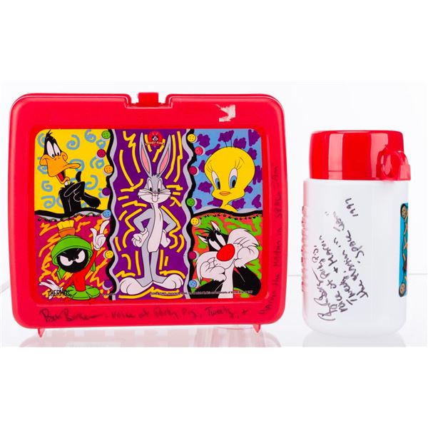 A Bob Bergen Signed Looney Tunes Lunchbox and Thermos.