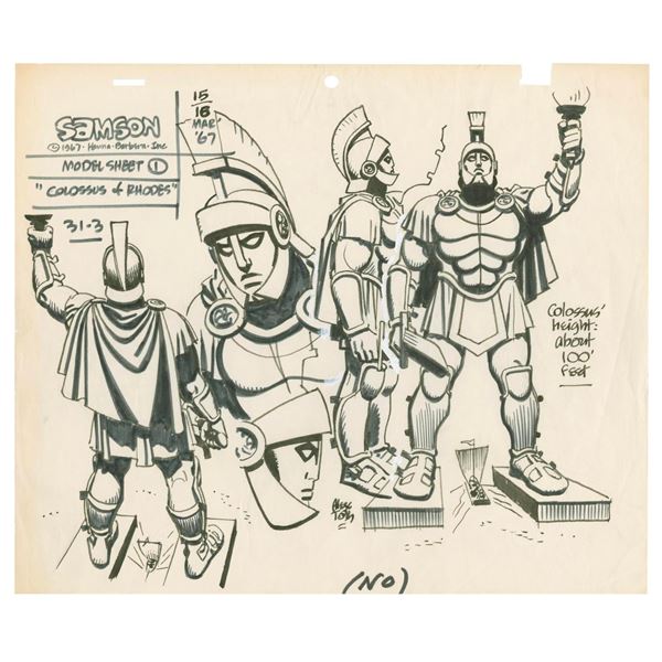 An Alex Toth  Samson & Goliath  Original Model Drawing.