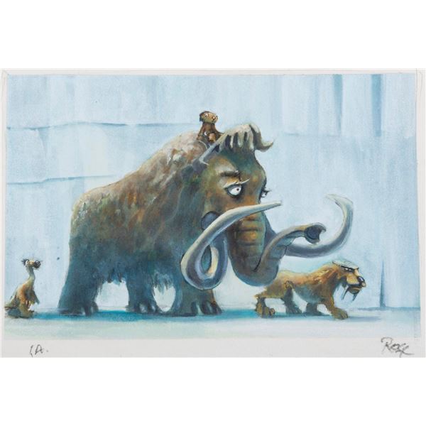 "Ice Age" Concept Art of Manny, Sid, Diego, and Roshan.