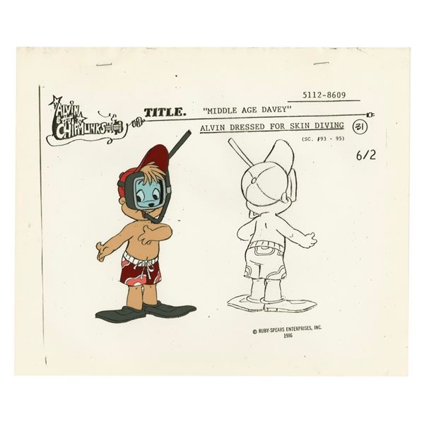 An "Alvin and the Chipmunks" Model Cel.