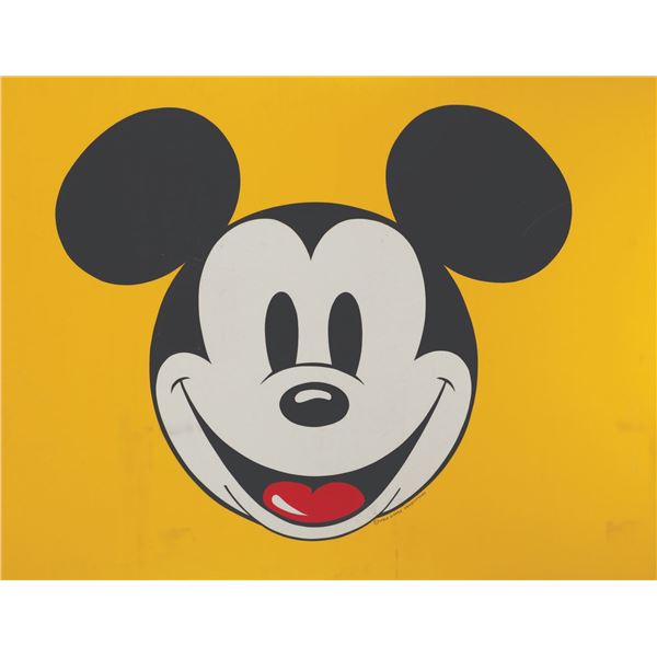 A Giant Double-Sided Mickey Smiling Sign.