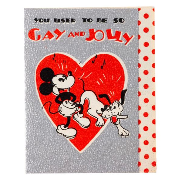 A Mickey Mouse "Gay and Jolly" Greeting Card.