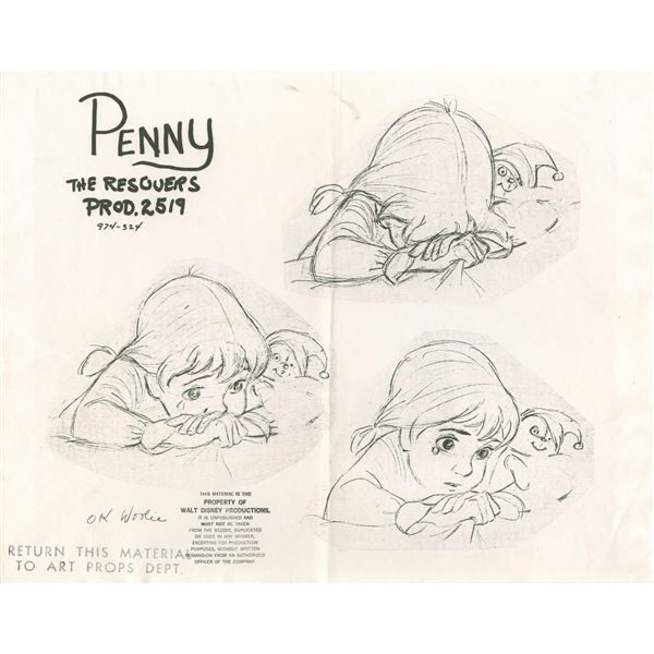 A “The Rescuers” Studio Model Sheet.